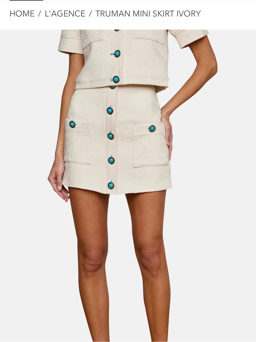 NWT L’agence Truman miniskirt ivory